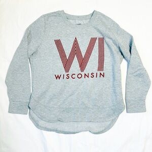 State Of Mine Womens Wisconsin Grey Pullover Sweatshirt Size Medium